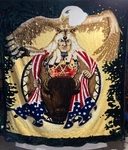Dolphin Brand Native American Wolf Eagle Buffalo Fleece Blanket Queen Size. Fixed Price $40.00.