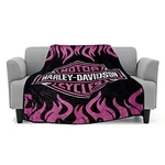Super Soft Plush Classic Black Harley Davidson Blanket / Throw Full Or Queen. Fixed Price $71.99.