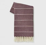 Opalhouse Woven Stripe Throw Blanket 60" X 50" Purple Farmhouse Brand New. Fixed Price $21.59.