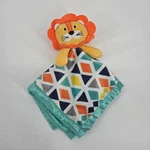 Dream Kids Lion Security Blanket Lovey Geometric Print Teal Trim Baby Toddler. Fixed Price $9.99.