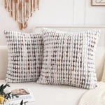 Decorative Boho Pillow Covers Of 2-18X18 Inch Tufted Farmhouse Throw.... Fixed Price $31.67.