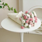 Crochet Bouquet Throw Blanket, Handmade Knitted With Rose Flowers. Fixed Price $102.86.