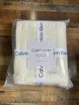 Calvin Klein Queen Blanket Soft 100% Cotton Waffle Weave Bedding Ivory. Fixed Price $49.00.