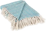 Diamond Stitch Woven Throw, Organic Modern, 50 X 60, Aqua. Fixed Price $35.99.