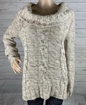 Northcrest Cowl Neck Sweater Medium Marled Brown Cozy Winter Cable Knit Acrylic. Fixed Price $25.99.