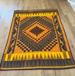 Vtg Biederlack Large Geometric Mid Century Blanket 55 X 73 Southwestern Browns. Fixed Price $36.99.
