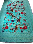 Karma Living Bird Teal Velvet Boho Throw Blanket Embroidered Whimsical. Fixed Price $94.99.