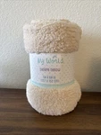My World Cloud Sherpa Throw Xl Blanket Beige 50" 60" Soft Fluffy New. Fixed Price $20.14.