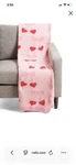 Envogue Pink Red Throw Blanket With Hearts Bows Pattern & Love Theme Bnwt. Fixed Price $21.99.
