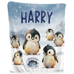 Penguin Blanket - Personalized Fleece Throw, Ice Winter Theme Kids Baby Gift. Fixed Price $64.95.