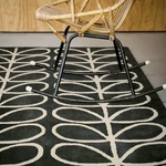 Orla Kiely Giant Linear Stem Rug Slate Grey Black 100% Wool Hand Tufted. Fixed Price $340.00.