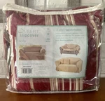 Sure Fit South Hampton Stripe Multi Sofa Slipcover - Red, Tan, Cru, 60% Cotton. Fixed Price $39.00.