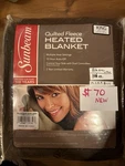 Sunbeam Quilted Fleece Electric Heated Blanket King Brown- 100 X 90. Fixed Price $50.00.