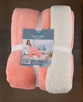 Cozy Cuddler Coral/pink Throw 50 X 60 W/14 Pocket For Your Feet Warm & Comfy. Fixed Price $23.00.