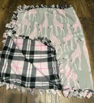 Pink Giraffe Animal Small Fleece Thick Tie Throw Blanket. Fixed Price $25.00.