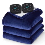 Bedsure Electric Blanket King Size - Dual Control Heated Navy Blue New. Fixed Price $56.99.
