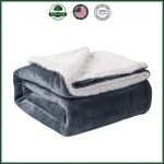 Comfortable Grey Twin Blanket, Reversible Fleece Throw Indoor Relaxing. Fixed Price $51.52.