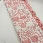 Shabby Chic Pink White Swan Damask Fringe Decorative Throw Blanket 50X70 Nwt. Fixed Price $55.00.