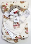 Baby Starters Sock Monkey Security Blanket & Cream Gift Set Big Smile. Fixed Price $29.99.