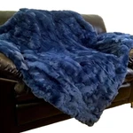 Luxury Real Rex Rabbit Fur Throw Blanket Couch Armchair Mat Bedspread 55X79INCH. Fixed Price $197.99.