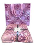 Vera Bradley Fleece Throw Blanket Lavender Medallion Sealed & Market Gift Tote. Fixed Price $34.00.