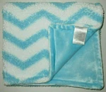 RN#100345 Aqua Blue White Chevron Baby Blanket Sherpa Plush Nemcor Zig Zag. Fixed Price $34.99.