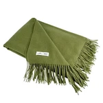 Organic Club Wool/cashmere Throw Blanket Natural Warm Soft Fringed 55X70" Green. Fixed Price $129.95.