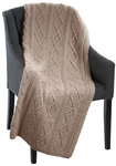 Saol Irish Wool Throw Blanket Aran Knit 100% Merino Soft Warm 60"X40". Fixed Price $102.90.