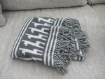 Tumi Alpaca Wool Blanket 58X48 Gray Throw Southwestern Aztec Fringed Peru. Fixed Price $59.99.