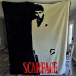 Universal Studios Scarface Tony Montana Plush Throw Blanket Black Red Pacino. Fixed Price $95.00.