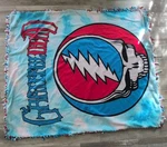 Grateful Dead Multicolor Pictorial Fleece Blanket Tie Dye Steal Your Face Logo. Fixed Price $40.75.