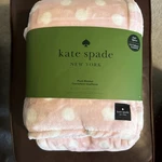 Kate Spade Queen /full Pastel Pink White Polka Dots Fleece Blanket New/pkg. Fixed Price $68.36.