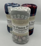 3 Manhattan Heights Polar Fleece Throw 50"X60" Red White Blue Plaid, Flowery New. Fixed Price $7.99.