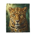 Regal Leopard Portrait Velveteen Plush Blanket Jungle Cat Throw. Fixed Price $38.52.
