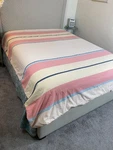 Calvin Klein Khaki Collection Duvet Queen Retro Sunset Coral Blue Yellow Beach. Fixed Price $45.00.
