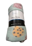 Mainstays 50" X 60" Light Green Coffee Cup Fleece Throw Blanket New!. Fixed Price $15.95.