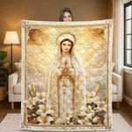 Holy Virgin Mary Quilt Blanket Spiritual Catholic Throw Religious Blessed Mother. Fixed Price $42.94.