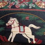 The Northwest Co. Christmas Throw Blanket 36" X 45" Rocking Horse Gingerbread. Fixed Price $42.75.