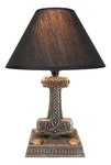 Old Norse God Of Thunder Thor Hammer Mjolnir Sculptural Table Lamp With Shade. Fixed Price $109.99.