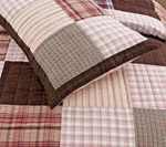 Country Brown Plaid Quilt Set : Farmhouse Red Patch 100% Cotton Stripe Cabin. Fixed Price $104.45.