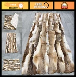 Cozy Natural Rabbit Fur Throw Blanket & Rug - Soft Warm Lush Home Decor 21.65"X4. Fixed Price $61.19.