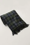 Ralph Lauren 100% Wool Fringe Plaid Graham Throw Blanket Green Navy 54" X 72". Fixed Price $375.00.
