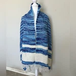 Inc International Concepts Blue Knit Chenille Striped Blanket Wrap Scarf. Fixed Price $15.00.