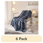 Pack Cozy Blue Plaid Fleece Throw Blanket 50"X 60" All Ages. Fixed Price $33.73.