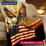 American Flag With Bald Cozy Patriotic Throw Blankets Eagles. Fixed Price $52.47.