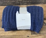 50"X60" Casual Mixed Rib Throw Blanket Navy - Threshold Designed With Studio. Fixed Price $19.99.