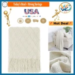 Beige 50X60 Acrylic Throw Blanket Soft Sofa Couch Decorative Modern. Fixed Price $33.74.