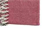 Handwoven 100% Cotton Knit Throw Blanket Red & Cream Chevron Print Quilt Bedding. Fixed Price $79.99.
