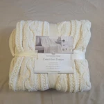New Huntington Home Cream Cable Knit Throw Blanket 50" X 60". Fixed Price $17.99.