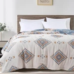Chezmoi Collection Geometric Jacquard Woven Four-layer Cotton Thin Bed Blanket. Fixed Price $54.99.